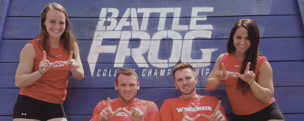 BattleFrog participants (left to right) Cassie Visintainer, Sterling Chapin, Matt Koester and Kimberly Kirt. Photo courtesy of UW-Madison Rec Sports
