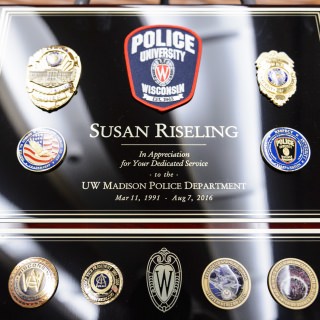Law enforcement colleagues praised Riseling's steady leadership during challenging times, including the 2011 protests at the Capitol.
