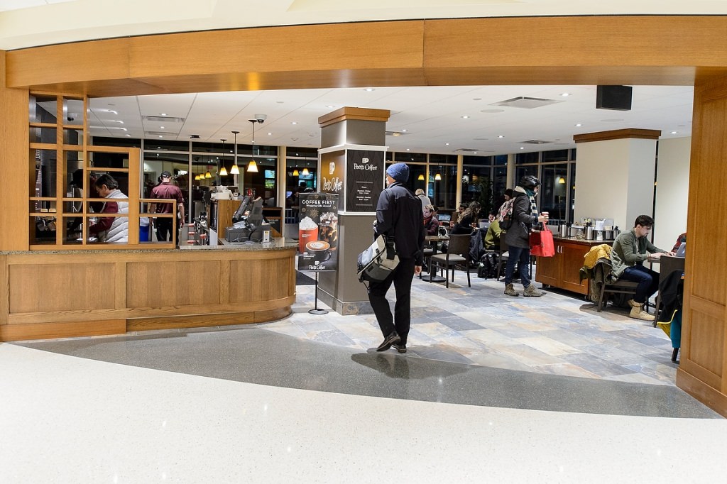 The reimagined, contemporary Peet’s Coffee & Tea will offer more space for customers to relax, study and caffeinate.