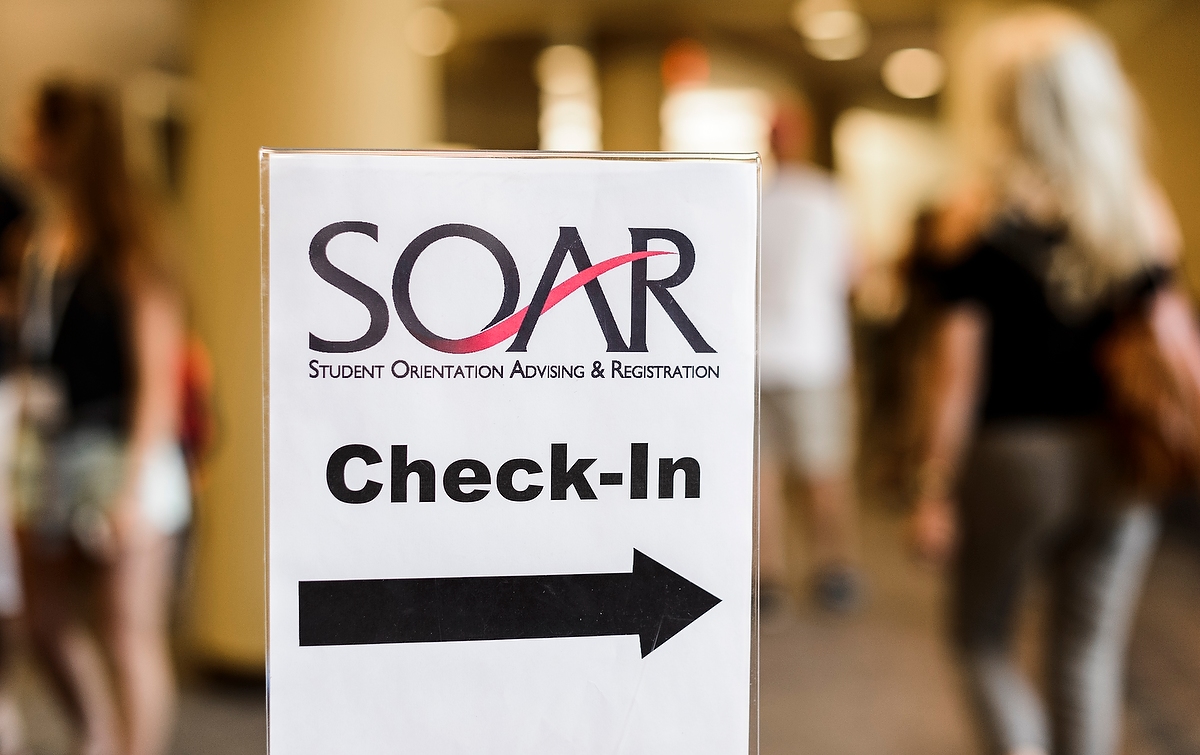 Incoming first-year undergraduates check in for the Student Orientation, Advising and Registration (SOAR) program at Union South in June.