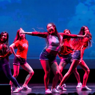 Student members of the Korean and American Student Performers (KASPer) dance during the Multicultural Orientation and Reception (MCOR) at the Wisconsin Union Theater's Shannon Hall at the University of Wisconsin-Madison on September 6, 2017. MCOR is part of a series of beginning-of-the-semester Wisconsin Welcome events. (Photo by Jeff Miller / UW-Madison)