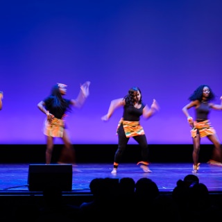 Student members of Rootz, UW-Madison's Afro-Caribbean Dance Team, perform during the Multicultural Orientation and Reception (MCOR) at the Wisconsin Union Theater's Shannon Hall at the University of Wisconsin-Madison on September 6, 2017. MCOR is part of a series of beginning-of-the-semester Wisconsin Welcome events. (Photo by Jeff Miller / UW-Madison)