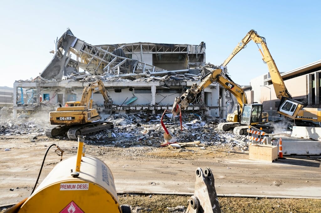 Many of the materials from the SERF's demolition will be recycled for use in other buildings.